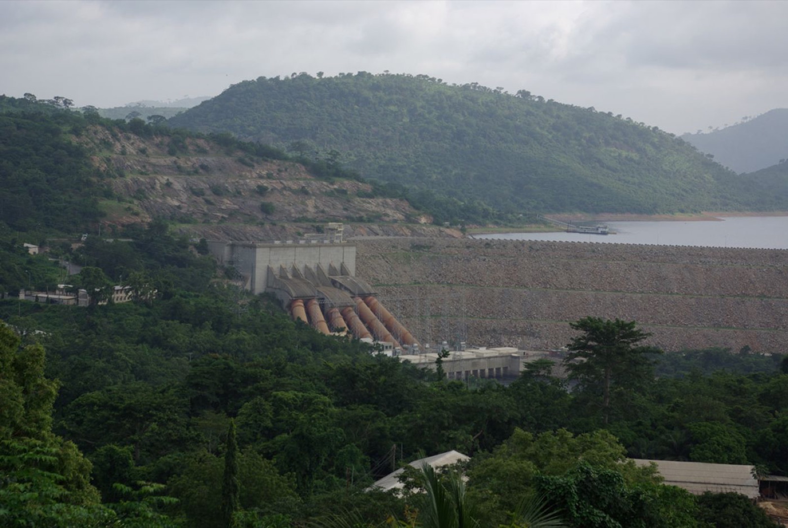 Akosombo Dam across the Volta River in Ghana